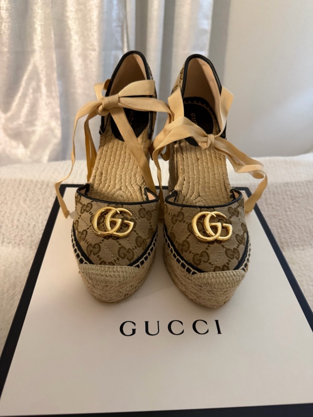 Gucci 85mm Pilar Espadrille Wedge - Picture 2 of 12